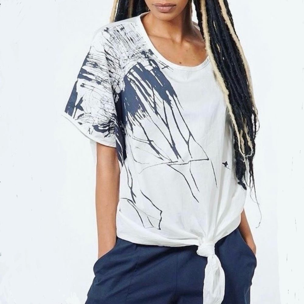 Luukaa Lagenlook Oversize T-Shirt Tee. Artsy. Art to Wear. Size US 8
